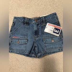 LEI Girls Blue Denim Shorts size 8 NWT